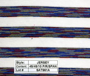 Jersey poly rayon spandex Multi Color Stripe 1/2''